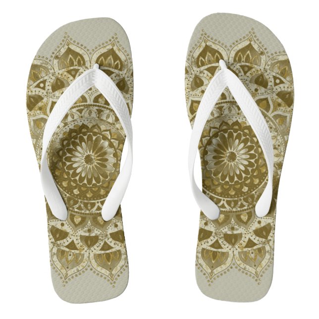 Classy Colourfully Mandala India Style 4 Flip Flops (Footbed)