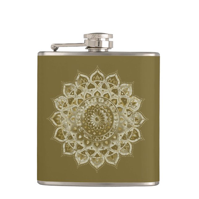 Classy Colourfully Mandala India Style 4 Hip Flask (Front)