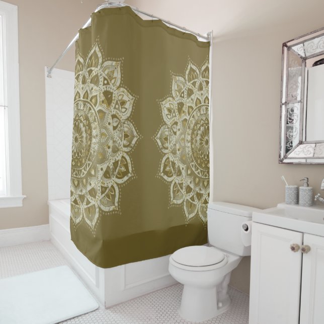 Classy Colourfully Mandala India Style 4 Shower Curtain (In Situ)