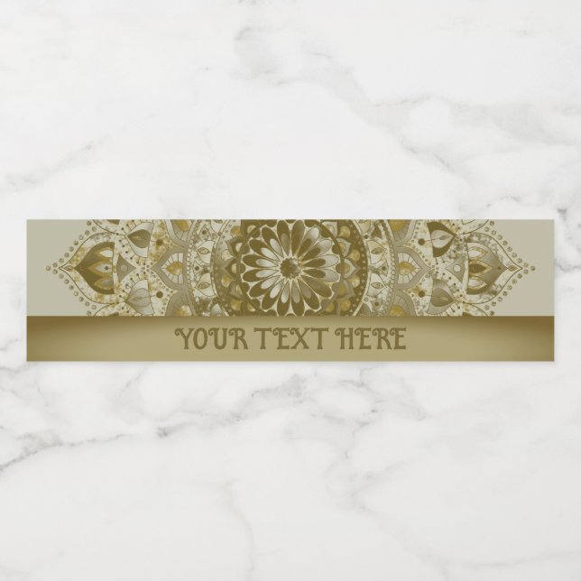 Classy Colourfully Mandala India Style 4 Water Bottle Label (Single Label)