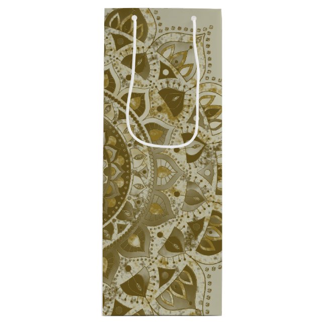 Classy Colourfully Mandala India Style 4 Wine Gift Bag (Front)