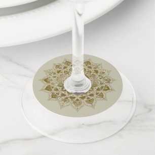 Classy Colourfully Mandala India Style 4 Wine Glass Tag