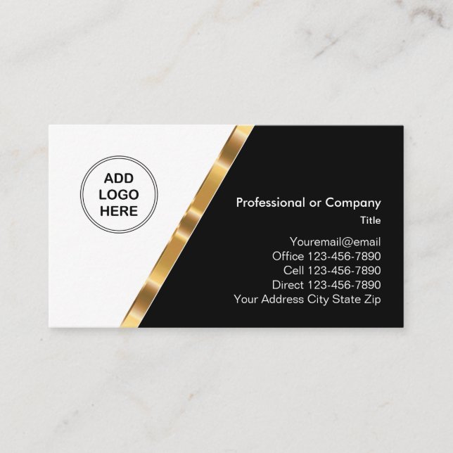 Classy Company Logo Business Cards (Front)