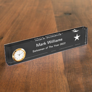 Classy Company Salesman Of The Year Nameplate