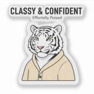 Classy Confident Tiger Sticker – Chill Animal 
