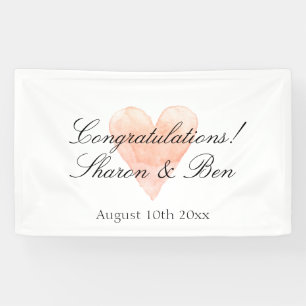 Classy congratulations wedding banner with heart
