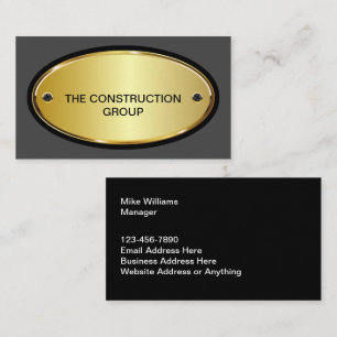 Classy Construction Editable Business Cards