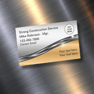 Classy Construction Logo Theme Magnetic Business Card