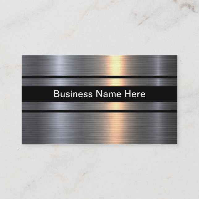 Classy Construction Metallic Business Cards (Front)