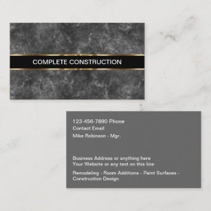 Classy Construction Remodeling Business Cards