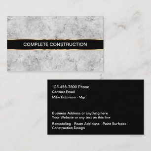 Classy Construction Theme Business Cards