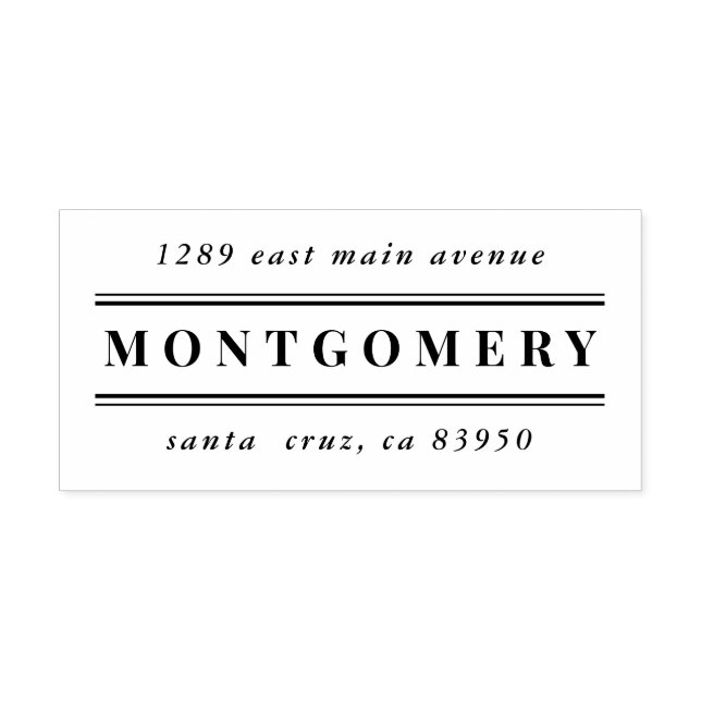 Classy Contemporary Family Name Return Address Rubber Stamp (Imprint)