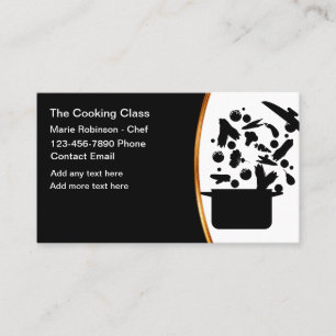 Classy Cooking Class Chef Business Cards.  Business Card