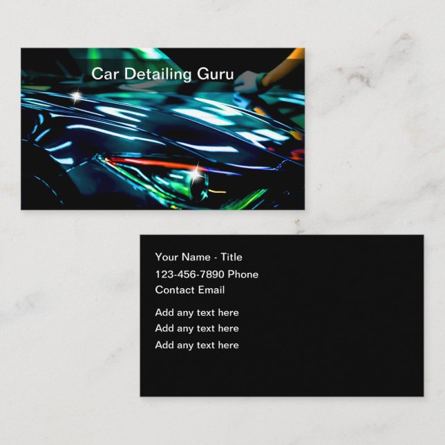 Classy Cool Auto Detailing Business Cards (Front/Back)
