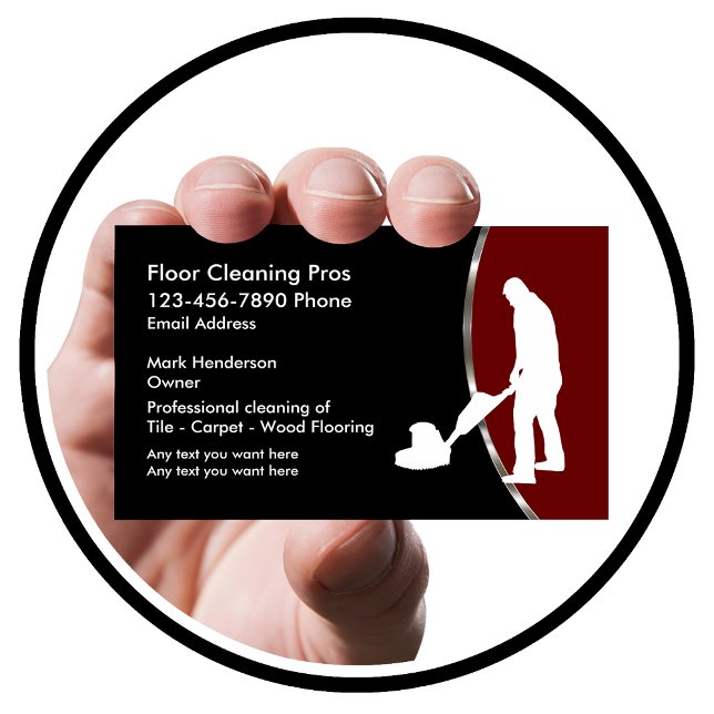 Classy Cool Floor Cleaning Service Business Cards (Creator Uploaded)