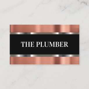 Classy Copper Band Graphic Plumber Business Cards