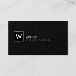 classy corporate monogram on black premium business card