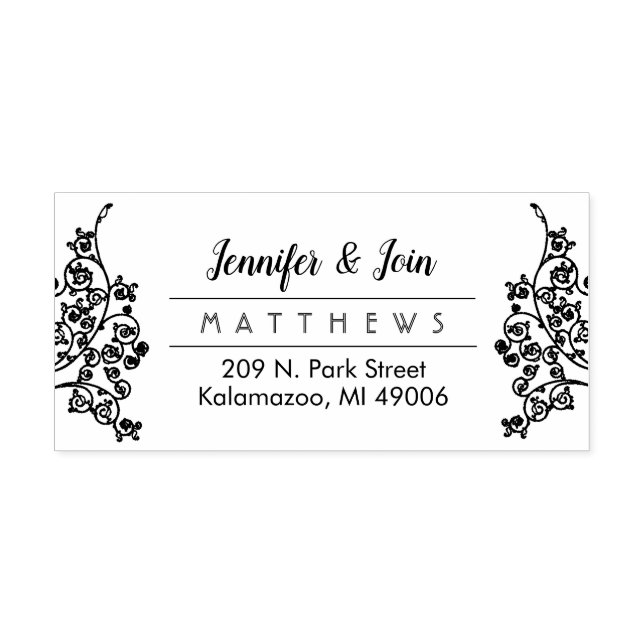 Classy Couple Elegant Monogram Return Address Self-inking Stamp (Design)