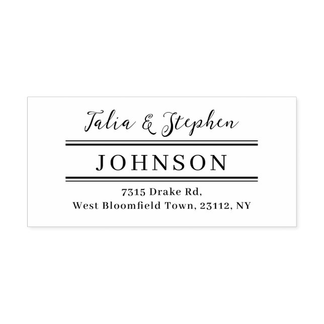 Classy Couple Elegant Monogram Return Address Self-inking Stamp (Design)