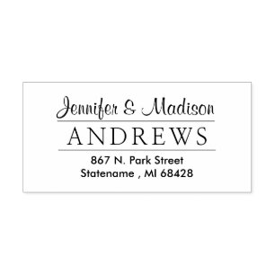 Classy Couple Elegant Monogram Return Address Self Self-inking Stamp
