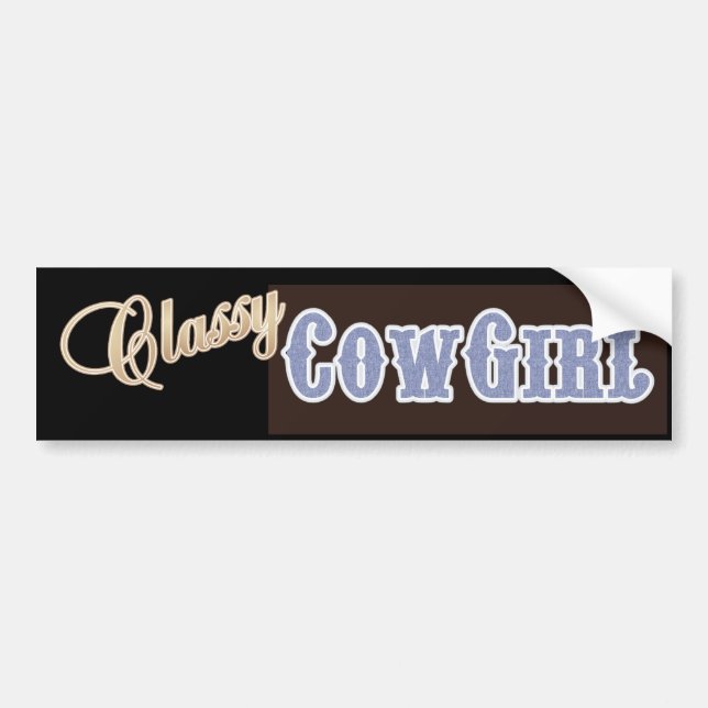 Classy Cowgirl Bumper Sticker (Front)