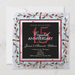 Classy Crystal & Gems 15th Wedding Anniversary Invitation