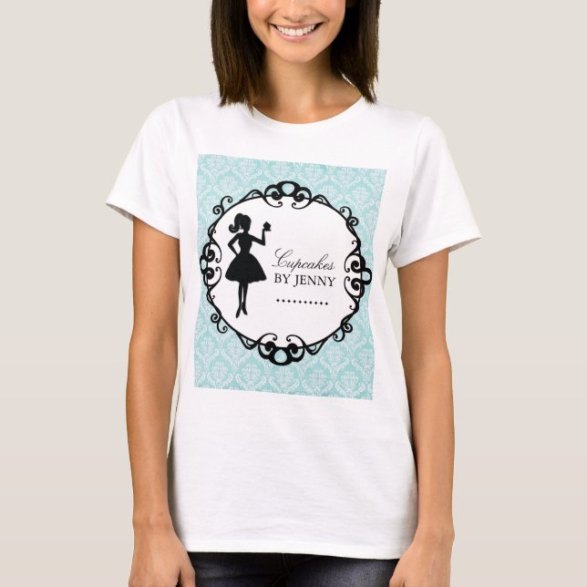 Classy Cupcake Silhouette Bakery T'Shirt T-Shirt (Front)