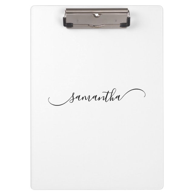 Classy Curved Swash Signature Name Clipboard (Front)