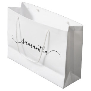 Classy Curved Swash Signature Name Large Gift Bag
