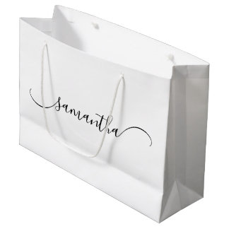 Classy Curved Swash Signature Name Large Gift Bag