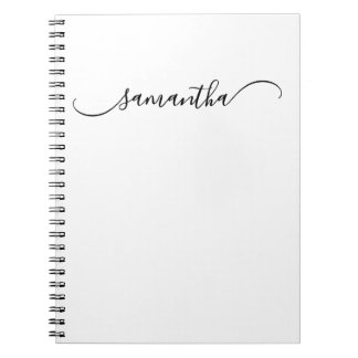 Classy Curved Swash Signature Name Notebook