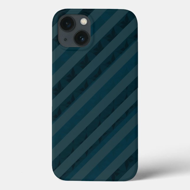 Classy Custom Dark Aqua & Navy Blue - Stripes Case-Mate iPhone Case (Back)