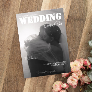 Classy Custom Magazine Style Wedding invitation