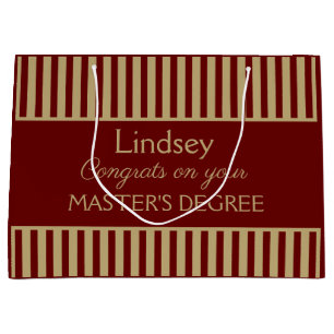 Classy! Custom master's degree gift bag