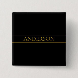 Classy Customisable Gold Text & Lines 15 Cm Square Badge