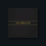 Classy Customisable Gold Text & Lines Canvas Print<br><div class="desc">Your custom name or brand.</div>