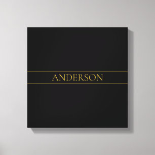 Classy Customisable Gold Text & Lines Canvas Print