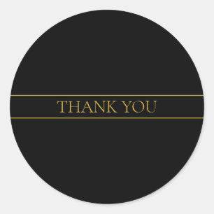 Classy Customisable Gold Text & Lines Classic Round Sticker