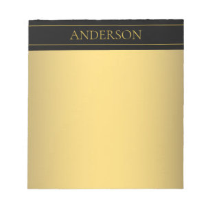 Classy Customisable Gold Text & Lines Notepad