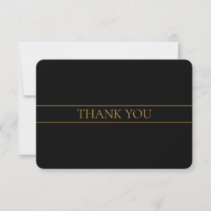 Classy Customisable Gold Text & Lines Thank You Card
