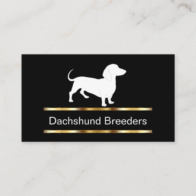 Classy Dachshund Dog Breeder Business Cards (Front)