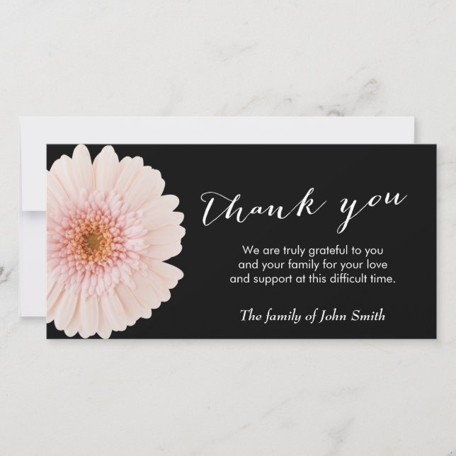 Classy Daisy Flower Memorial Thank You Card (Front)