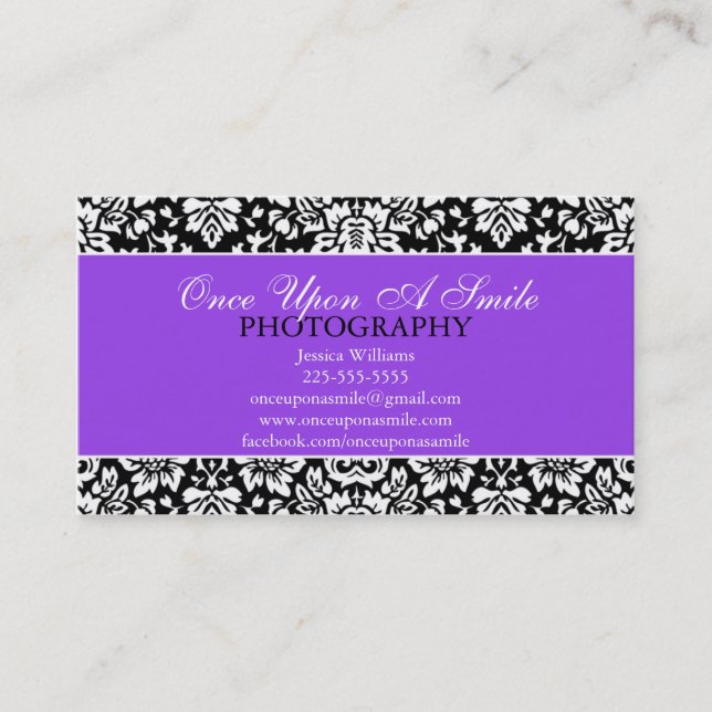 Classy Damask Business Card (Front)