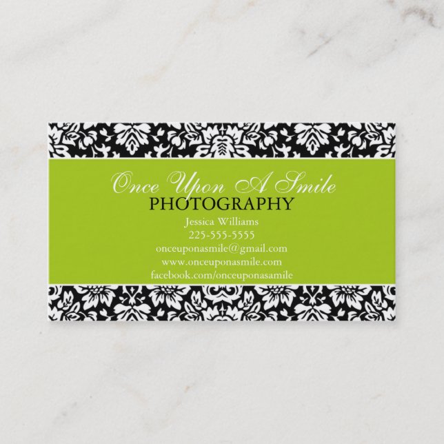 Classy Damask Business Card (Front)