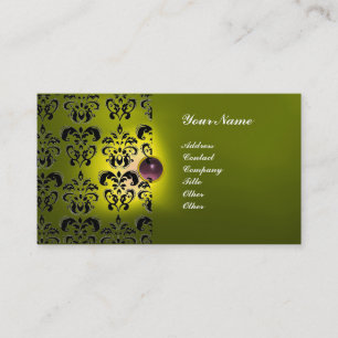 CLASSY DAMASK GEM MONOGRAM BUSINESS CARD