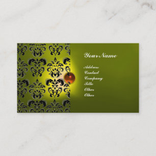 CLASSY DAMASK GEM  MONOGRAM BUSINESS CARD