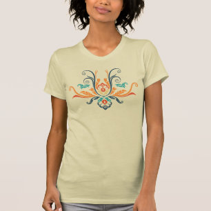 Classy Damask Geometric Flora With Branches T-Shirt