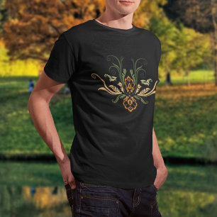 Classy Damask Geometric Flora With Branches T-Shirt