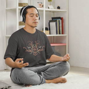 Classy Damask Geometric Flora With Branches  T-Shirt