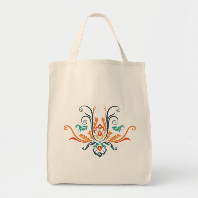 Classy Damask Geometric Flora With Branches  Tote Bag (Front)